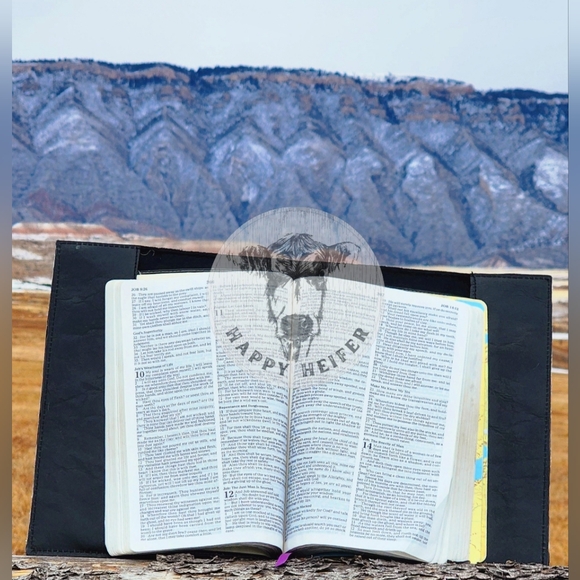 Genuine Cowhide and Leather Bible/Book Cover. The Measurements are 8x10”. NWOT - Picture 3 of 4